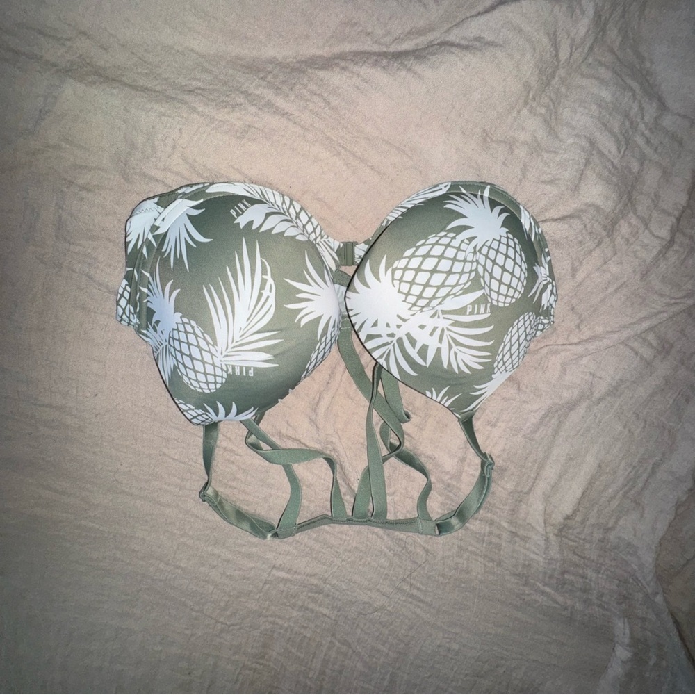 Victoria's Secret Green and White Bra